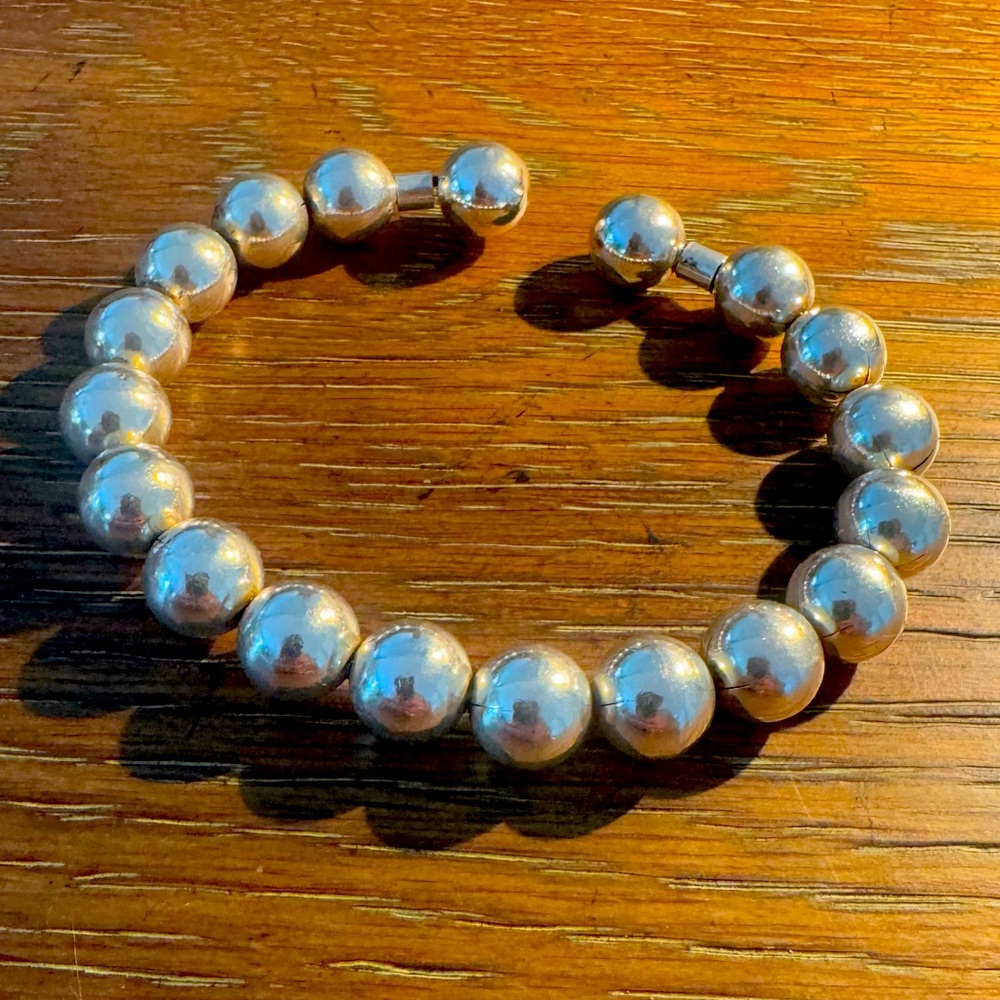 Sterling Silver Beaded Cuff Bracelet